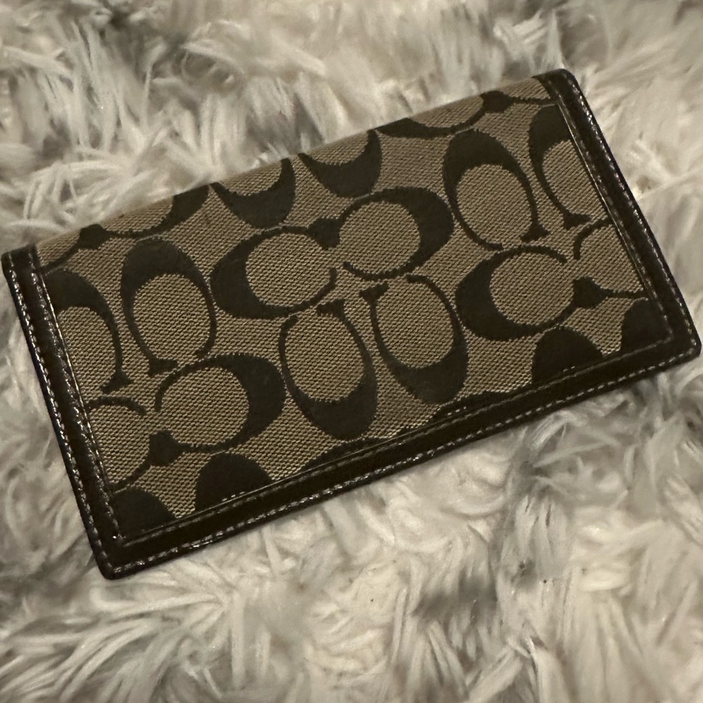 Coach check book cover